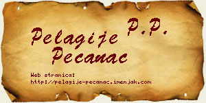 Pelagije Pećanac vizit kartica